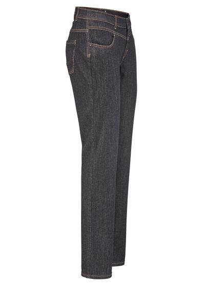 Magic-jeans met figuurvormende jeanszadel 
