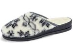 Slippers gemaakt van bedrukt pluche materiaal ECRU-GRIJS