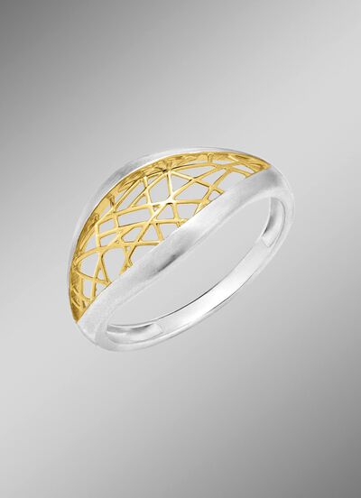 Fascinerende damesring in elegante bicolor look 