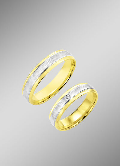 Klassieke trouwring in bicolor 