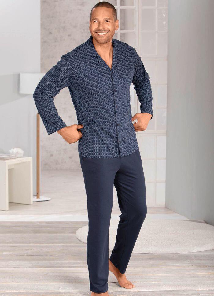 Pyjama met knoopsluiting bovenaan 