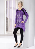 Lang shirt in trendy batiklook in 2 kleuren PAARSE BATIK