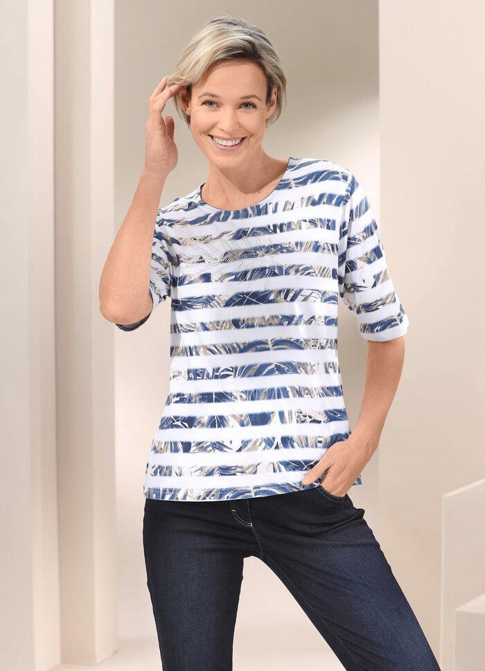 Shirt tuniek met strass applicatie 