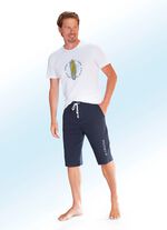 Bermuda met brede tailleband in 4 kleuren MARINE