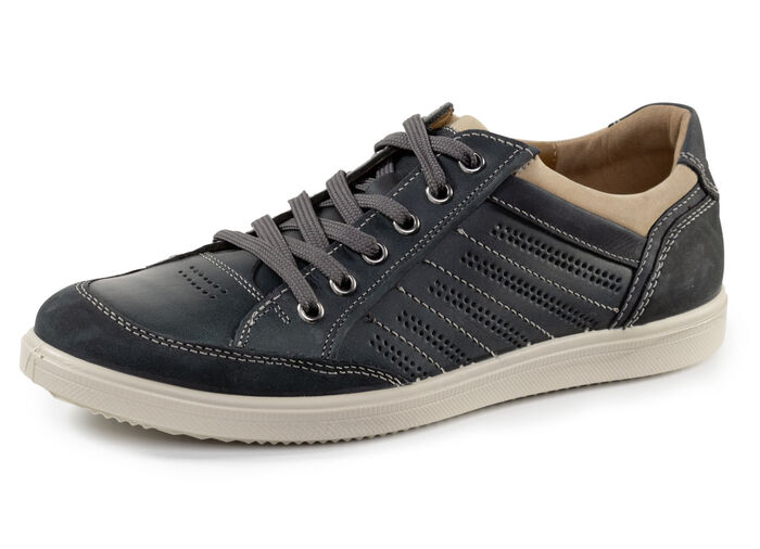 GINO Galante sneakers met contrasterende bies en decoratieve perforatie BLAU