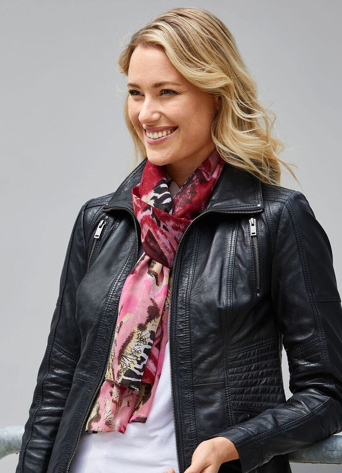 Sjaal met fantasie- en zebramotief 