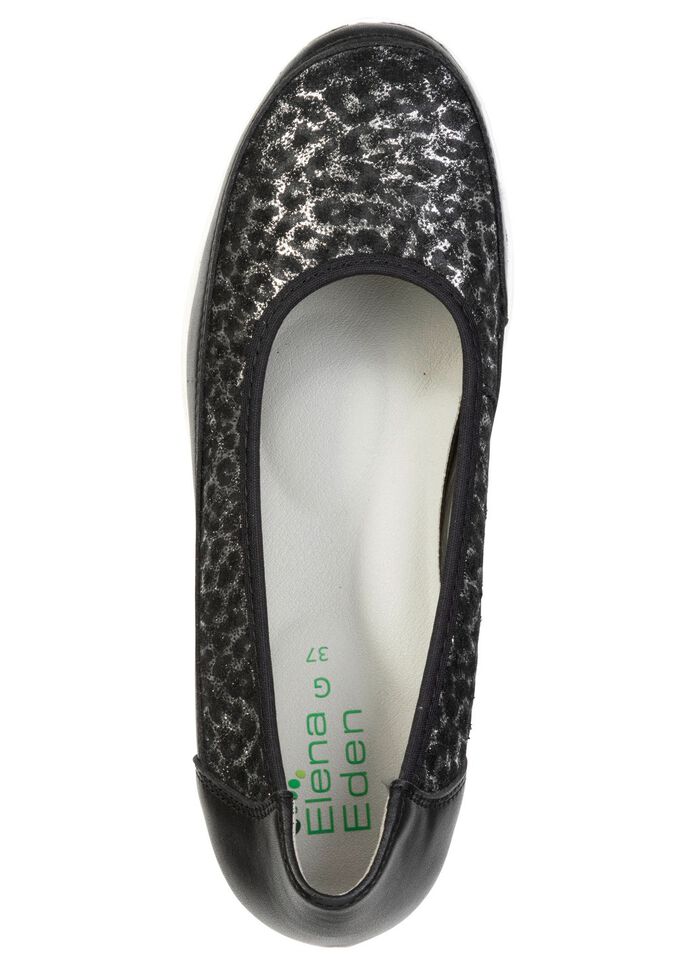 ELENA EDEN, comfortabele damesballerina's, breedte G, met uitneembaar voetbed SCHWARZ