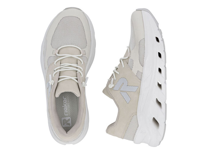 Rieker, sportieve damessneakers, breedte G, met uitneembaar voetbed HELLBEIGE