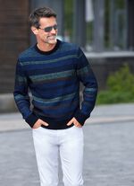 Trui met ronde hals in tweekleurige structuurlook 