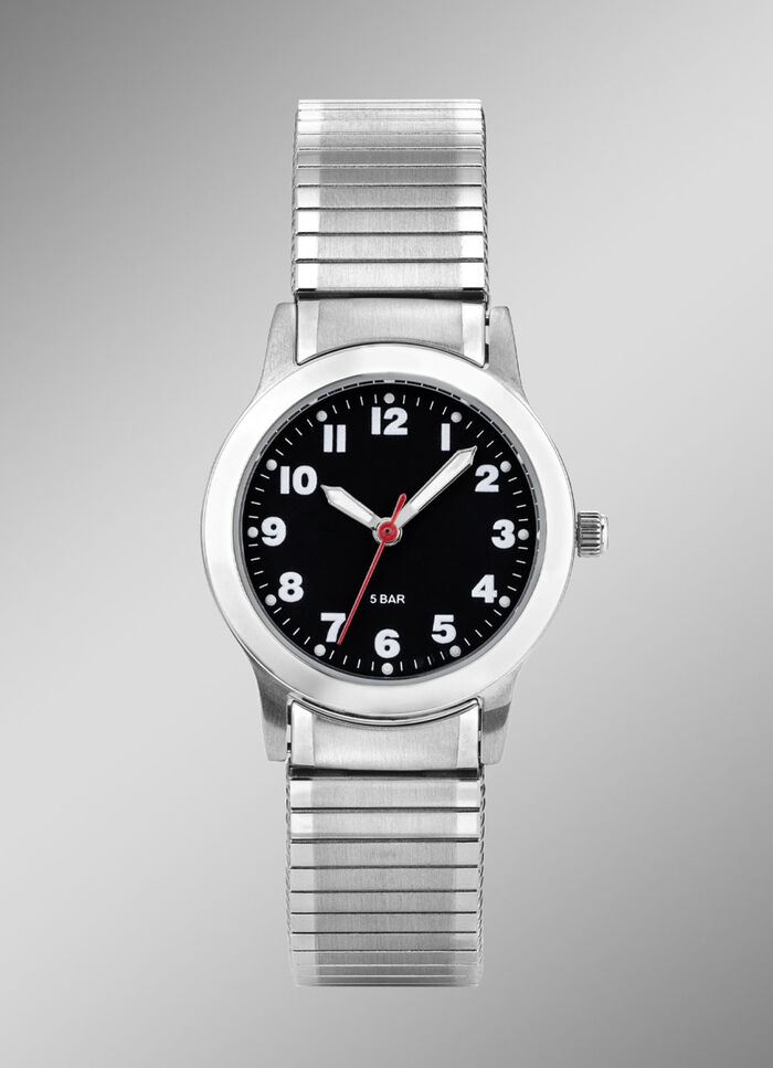 Para-Quartz dameshorloge met roestvrijstalen band 