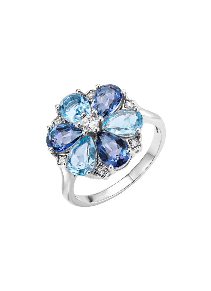 Damesring in bloemmotief 