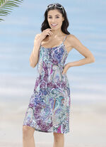 Laurina-jurk met inkjetprint en spaghettibandjes 