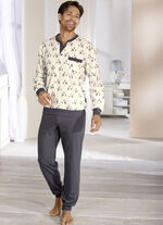 Set van twee pyjama's met knoopsluiting en manchetten 