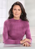 Trui van scheerwol (merino, extra fijn) MAUVE