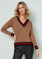 Trui met contrasterende strepen 