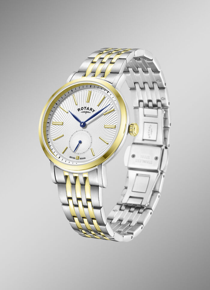 Roterend quartz herenhorloge met roestvrijstalen bandkast 