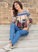 Shirt met "kattenmotief" 