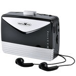 Draagbare cassettespeler met FM-radio.