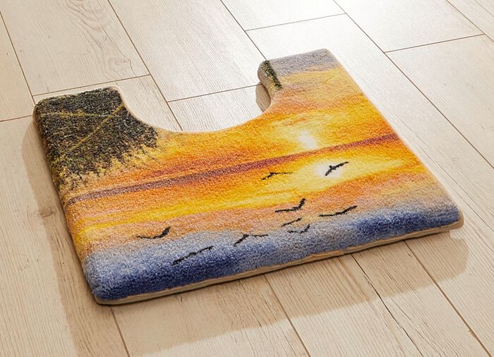 Kleurrijke badkamerset met mooie lintrand 