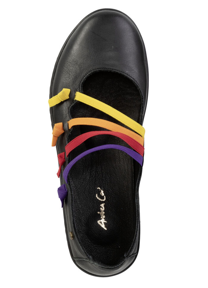 Andrea Conti pantoffels met kleurrijke, decoratieve elastische banden SCHWARZ
