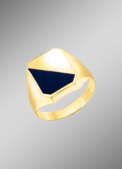 Herenring van 375 goud met onyx 