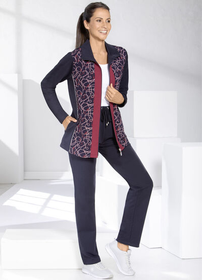 Vrijetijdspak met print aan de voorzijde 