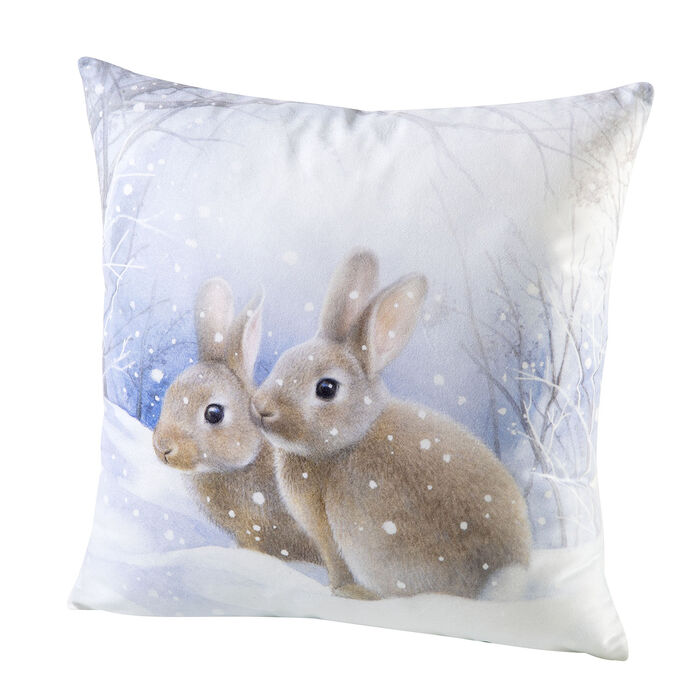 Fluweelzachte kussenslopen met ritssluiting ECRU-MULTICOLOR