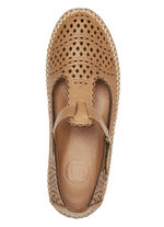 ELENA EDEN pantoffels van rundnappaleer COGNAC