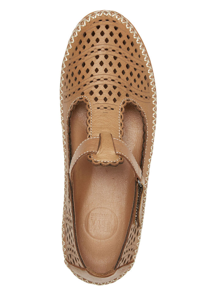 ELENA EDEN pantoffels van rundnappaleer COGNAC