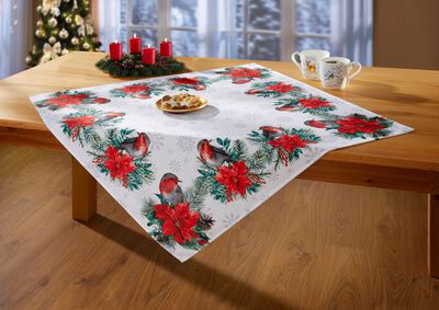 Tafel- en kamerdecoratie met schattige roodborstjes 