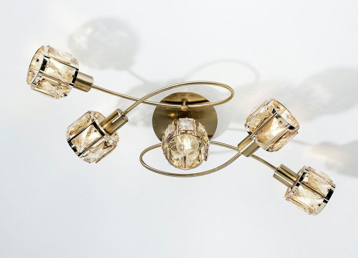 LED plafondlamp van metaal GOUD