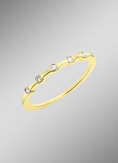 Luxe damesring van goud met diamanten 