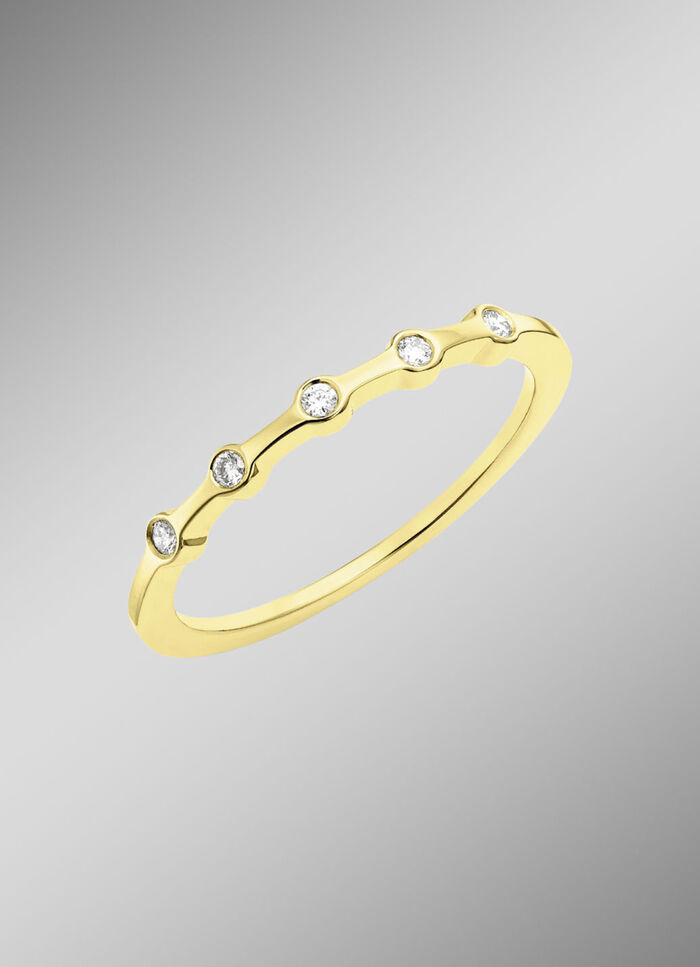 Luxe damesring van goud met diamanten 