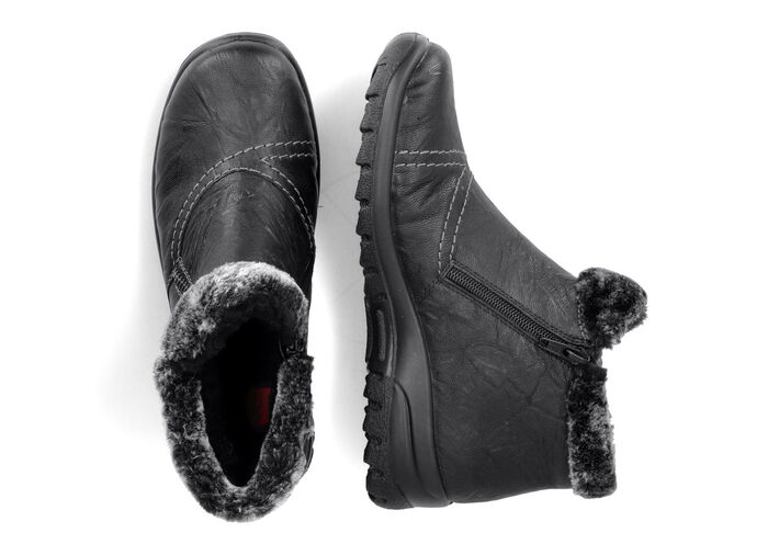Rieker, gevoerde dameslaarzen, winterschoenen, met rits ZWART