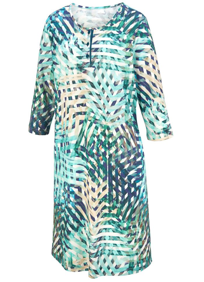 Nachtjapon, knielengte met knoopsluiting 