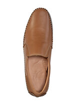 GINO GALANTE, lichte herenpantoffels, met elastische band COGNAC-BRAUN