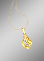 Tweekleurige kettinghanger met diamant 