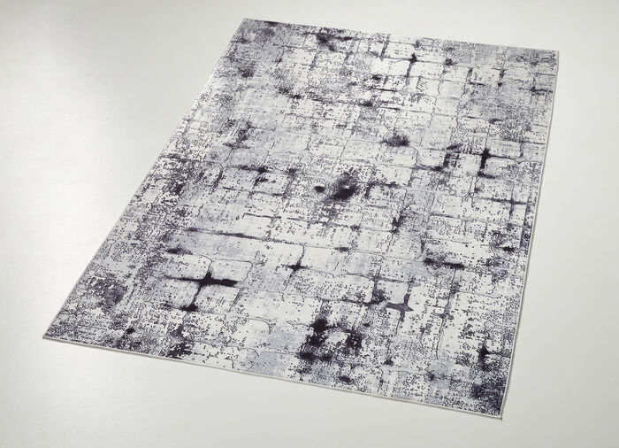 Moderne bruggen en tapijten met antislip achterkant ZWART/ZILVER