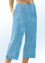 Caprivormige broek van badstof TURQUOISE