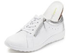 Waldläufer, comfortabele dames veterschoenen, breedte K, met uitneembaar voetbed WIT-ZILVER
