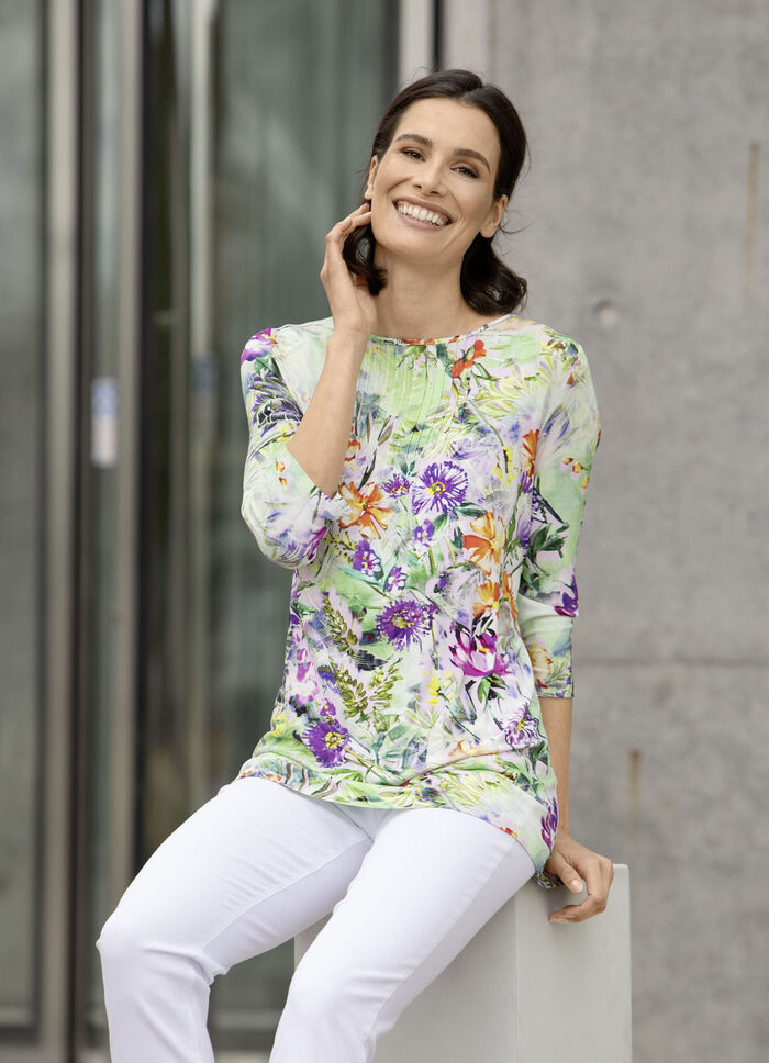 Shirttuniek met felgekleurde print 