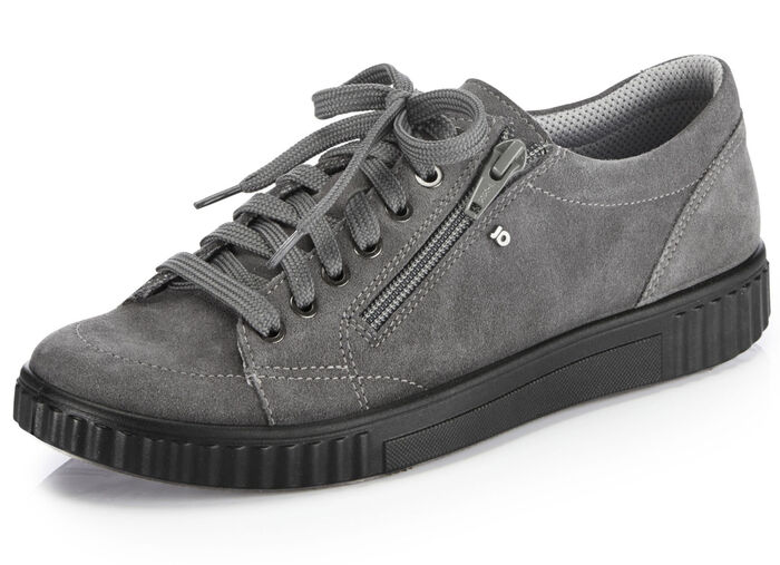 Veterschoen van hoogwaardig rundsuèdeleer GRAFIET