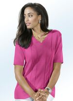 Trui met decoratieve halslijn FUCHSIA