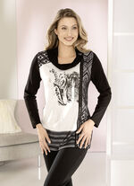 Shirt met geplaatste folieprint 