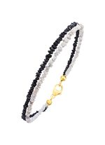 Verfijnde armband met ruwe diamanten in licht- en donkergrijs 