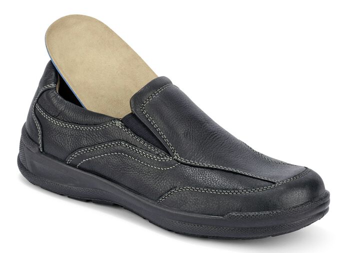 GINO GALANTE pantoffels met een praktisch uitneembaar voetbed ZWART