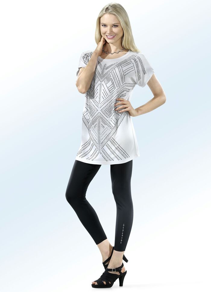 Leggings met edel glanzend siermotief 