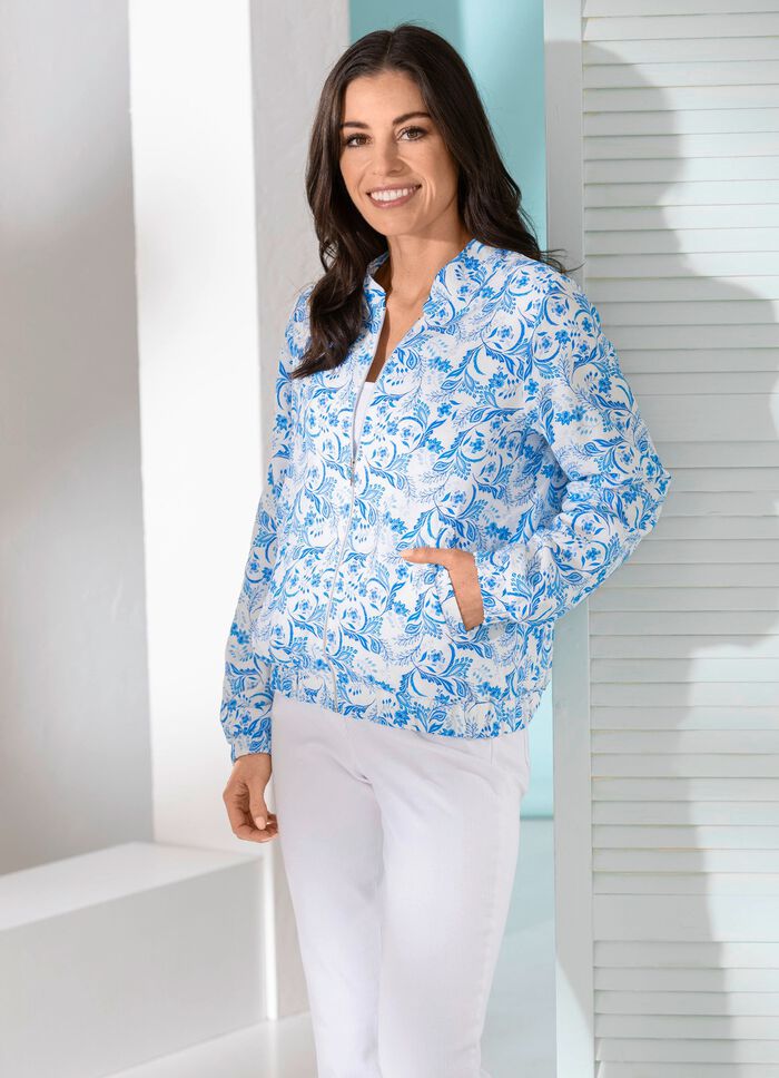 blousejasje met gesmokte manchetten 