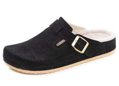 Mubb, klassieke damespantoffels, breedte H, met lamsvacht 