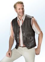 Leren vest "Redpoint"  DONKERBRUIN